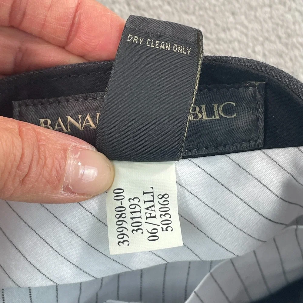 Vintage‎ Banana Republic Pants Men 33x27 Grey Pinstripe Wool Straight Leg Preppy